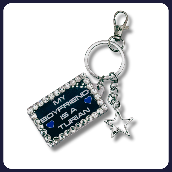 "My Boyfriend is a Turian" Keychain – Mass Effect (Rhinestoned)