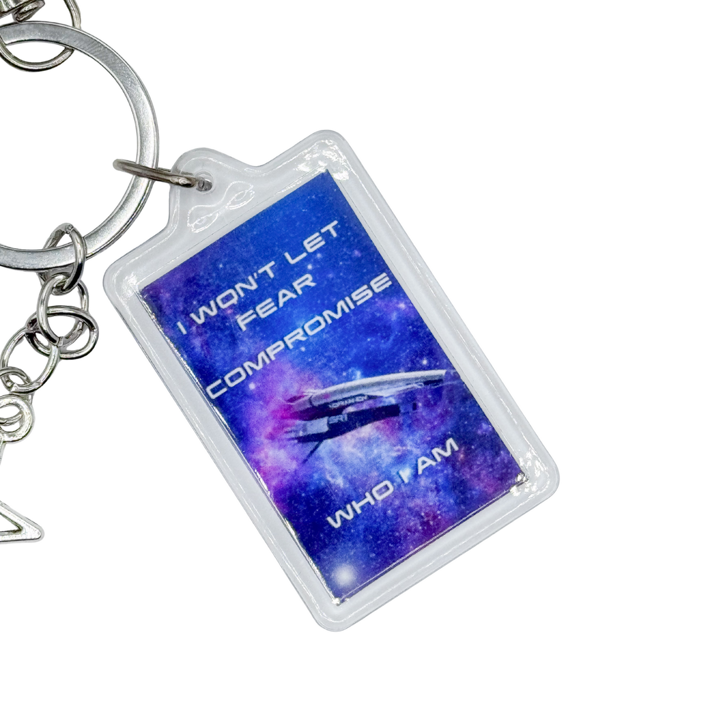 Mass Effect – “I Won’t Let Fear Compromise Who I Am” | Space RPG Inspired Gift | Sci-Fi Gamer Accessory | Cosmic Star Charm