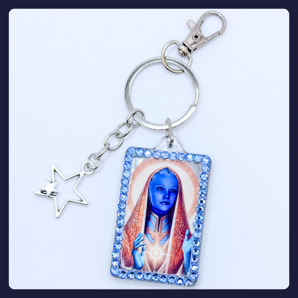 Liara T’Soni Rhinestone Keychain – Mass Effect Inspired