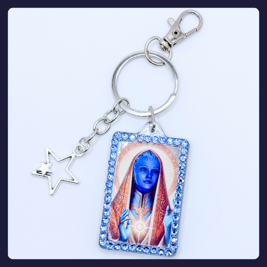 Liara T’Soni Rhinestone Keychain – Mass Effect Inspired