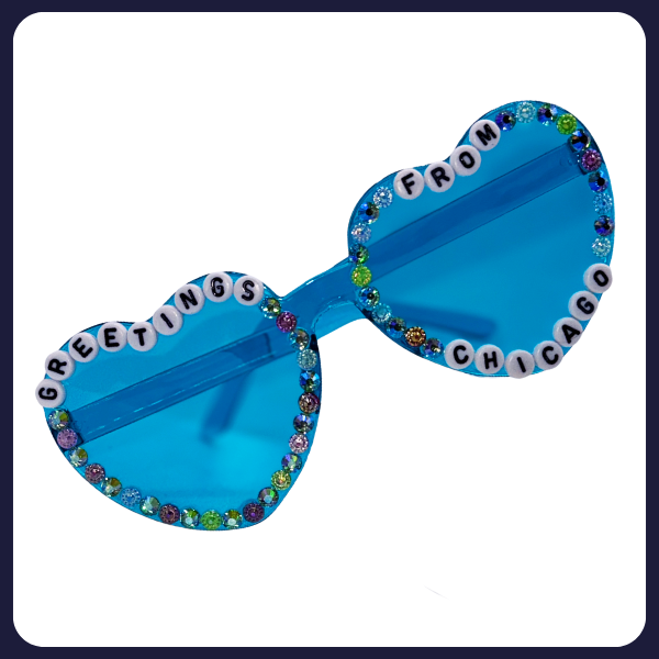 Custom “Greetings From Your Hometown” Heart Sunglasses – Jonas Brothers Tour Inspired