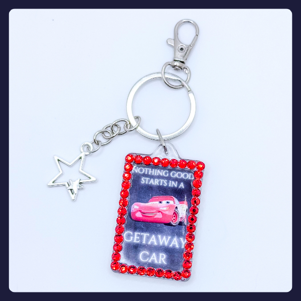 "Nothing Good Starts in a Getaway Car" Keychain – Swiftie Edition