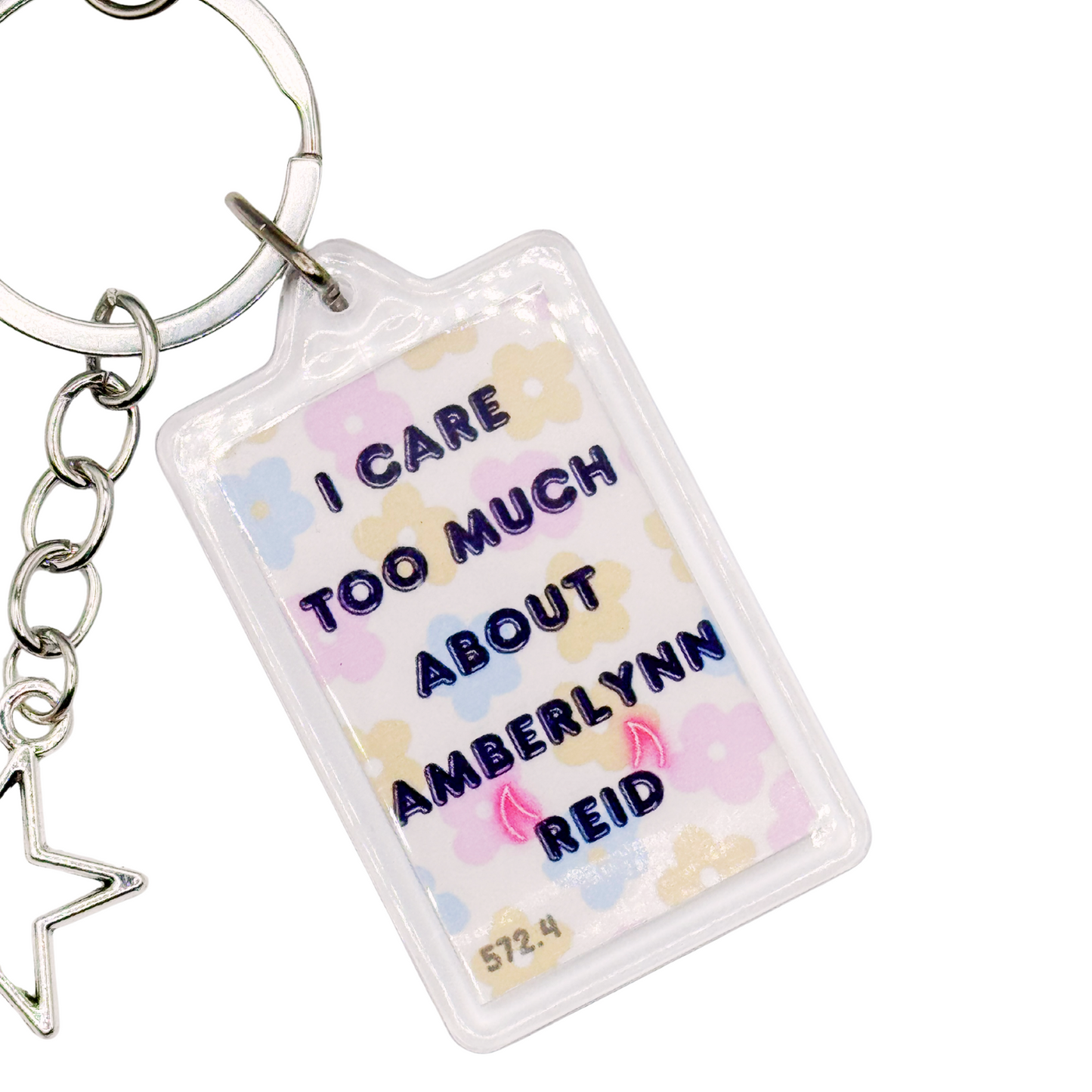I Care Too Much About Amberlynn Reid - Gorlworld Inspired Keychain | Niche YouTube Fan Gift | Cute Aesthetic Floral Charm Accessory
