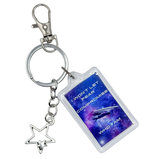Mass Effect – “I Won’t Let Fear Compromise Who I Am” | Space RPG Inspired Gift | Sci-Fi Gamer Accessory | Cosmic Star Charm