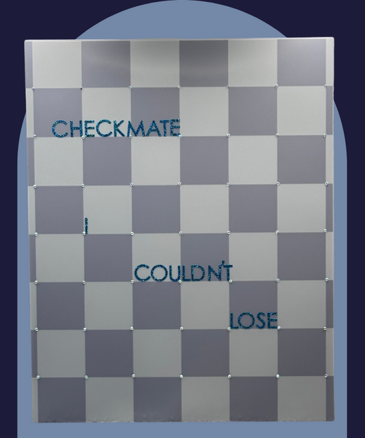 Checkmate – Hand-Rhinestoned Chessboard Print (8x10)