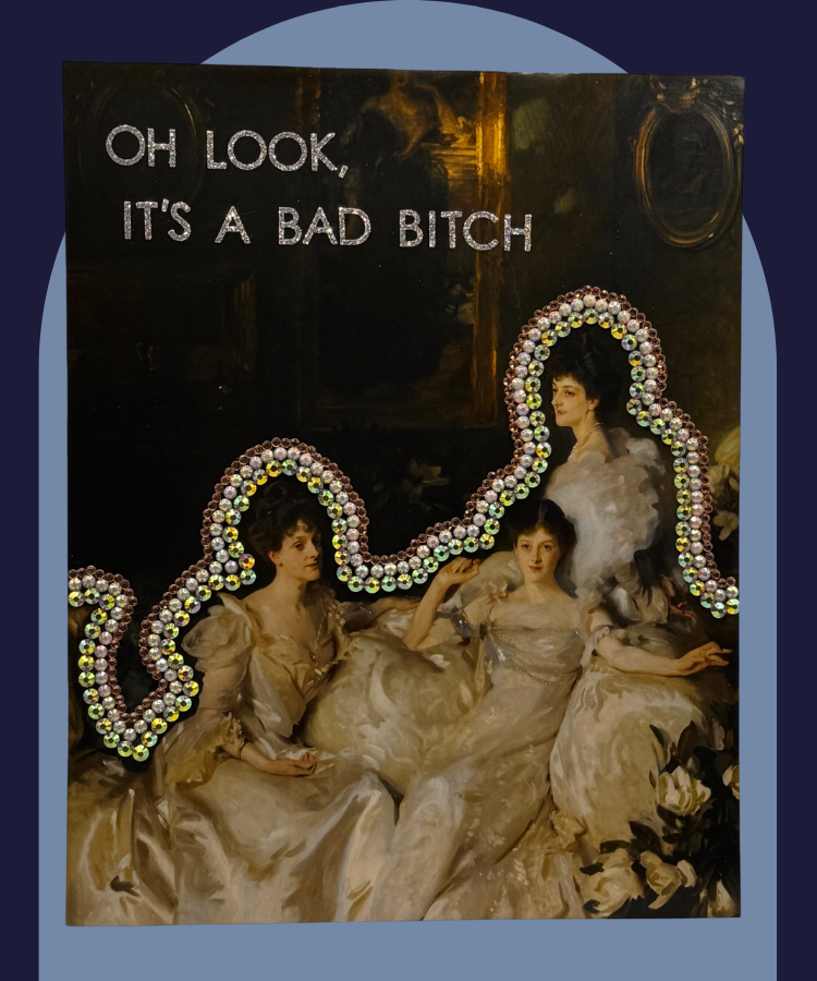 "Oh Look, It's a Bad Bitch" Rhinestoned Renaissance Print (8x10)