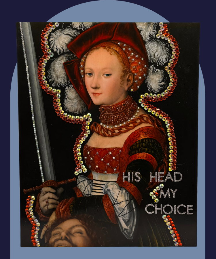 "His Head, My Choice" Rhinestoned Renaissance Print (8x10)